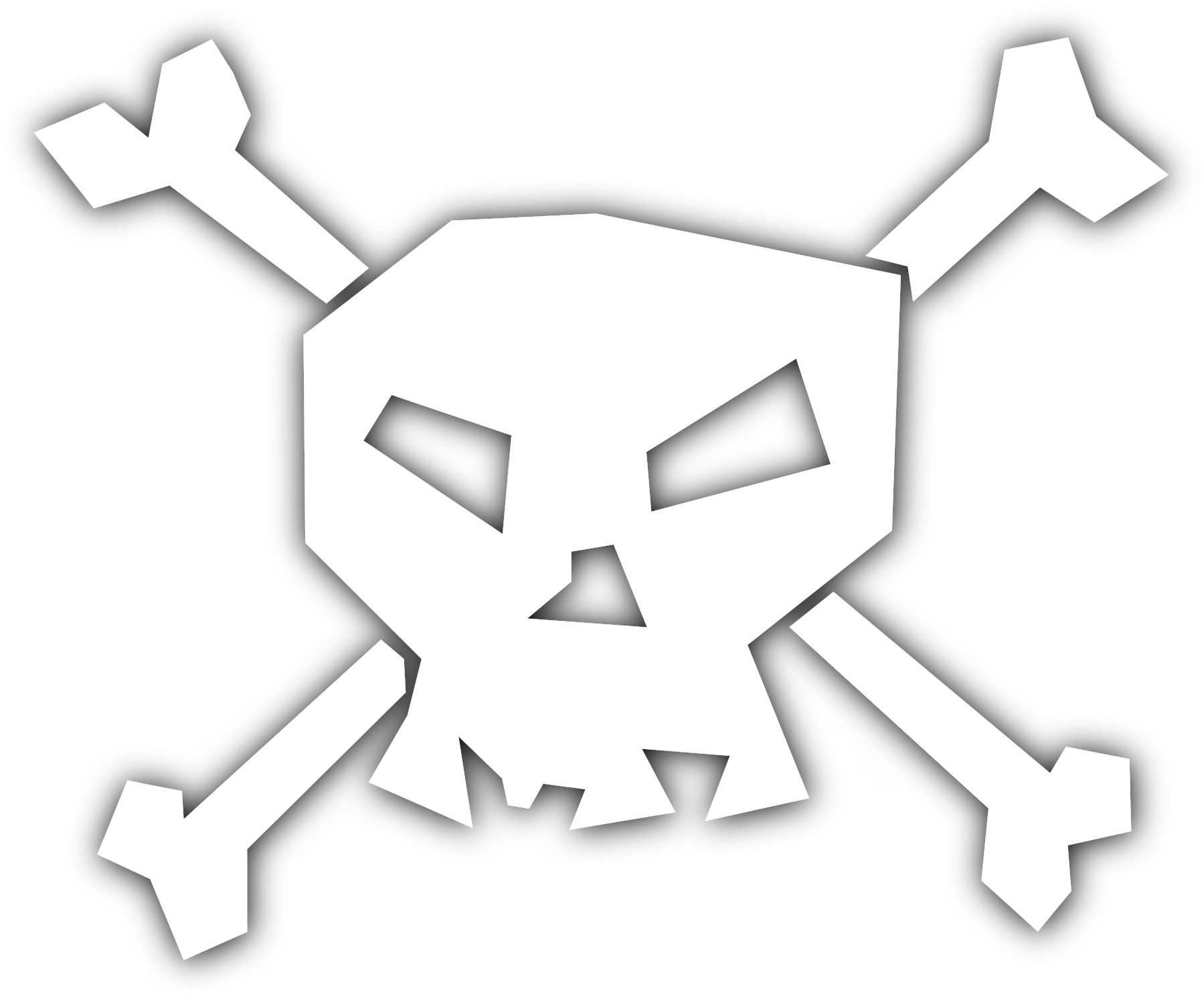 This Free Icons Png Design Of White Skull 'n White Clipart (2400x1654), Png Download