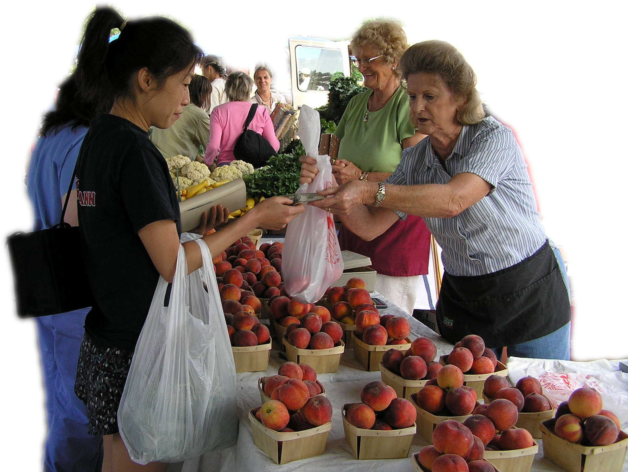 Street Markets - People At Food Market Clipart (2288x1712), Png Download