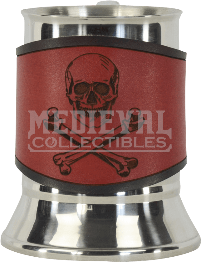 Skull & Crossbones Tankard With Leather Wrap - Emblem Clipart (850x850), Png Download