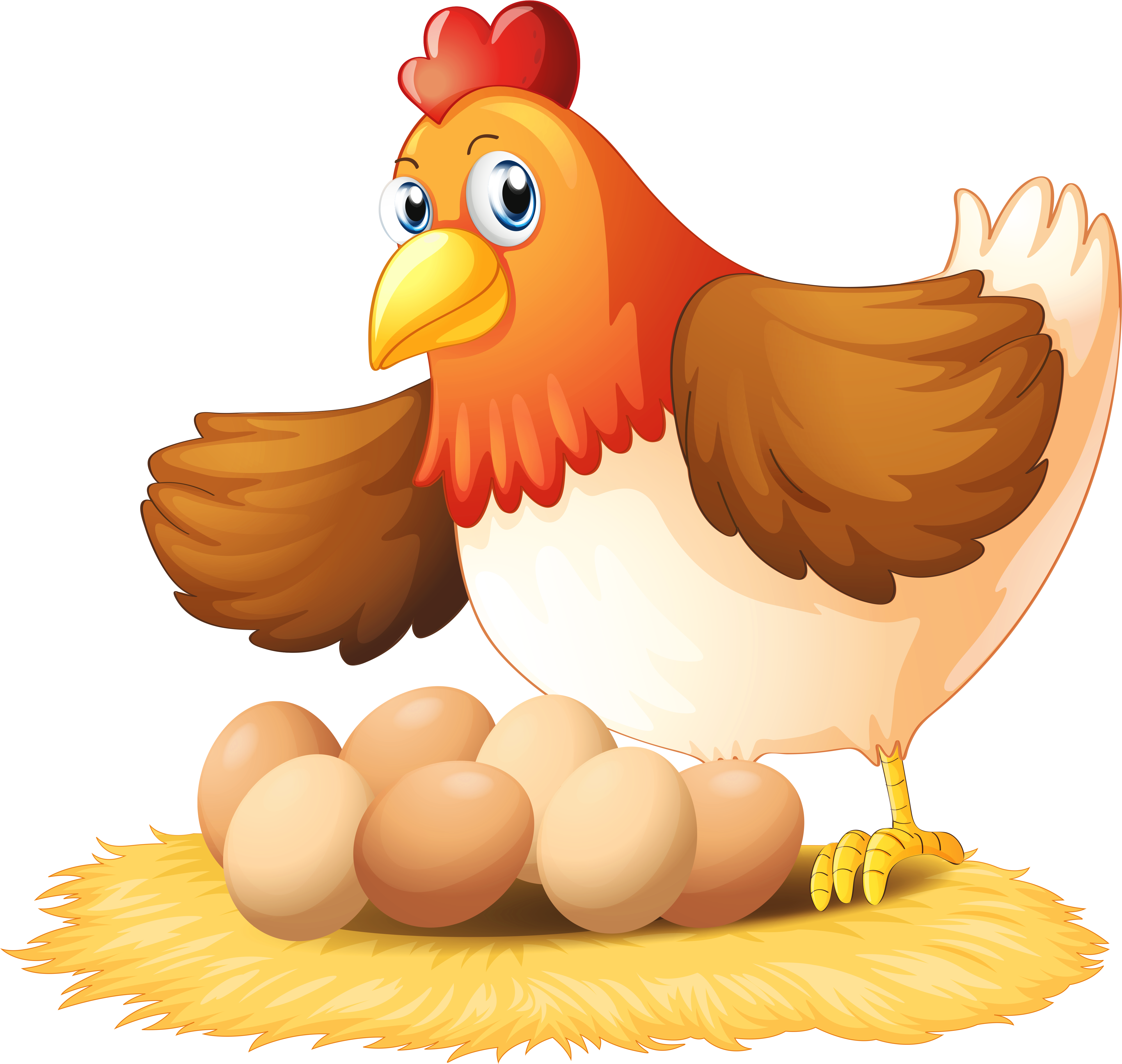 Hen With Eggs Png Clipart - Hen Eggs Clipart Transparent Png (5317x5144), Png Download