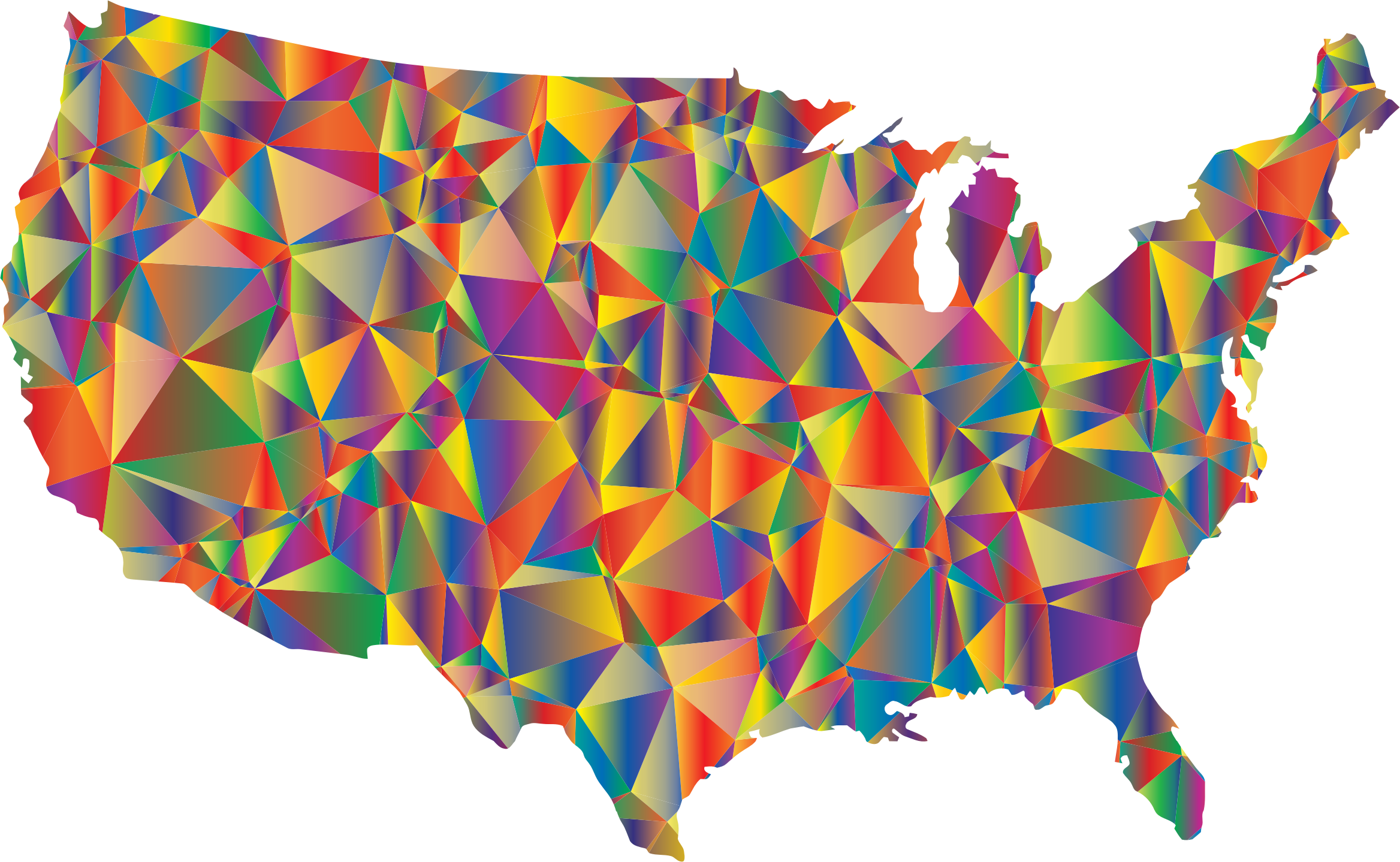 This Free Icons Png Design Of Low Poly United States Clipart (2336x1438), Png Download