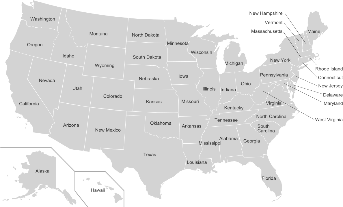 Map Of Usa States Wikipedia U S State - Us States Map Svg Clipart (1200x720), Png Download