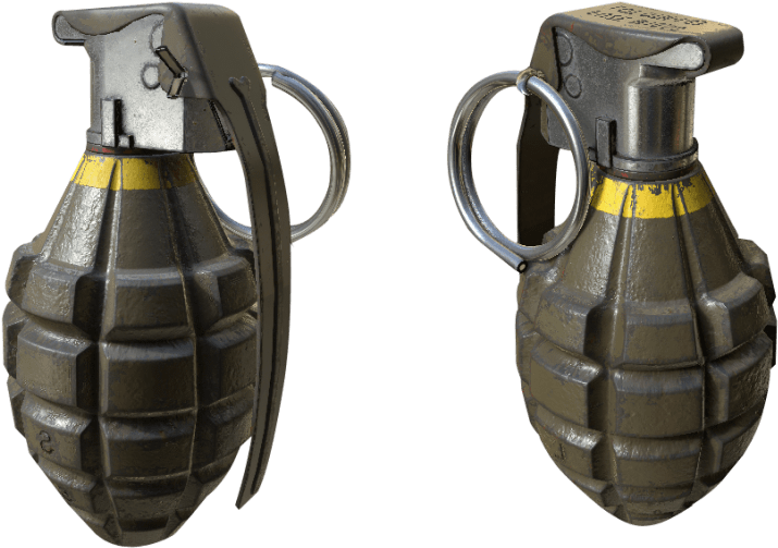 Hand Grenade Png - Hand Grenade Bomb Png Clipart (850x601), Png Download