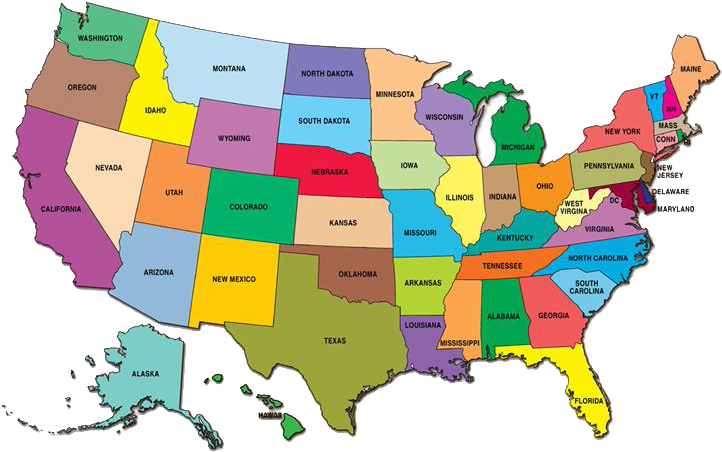 Want To See Your State Standards In Your Lesson Plans - High Resolution Us Map With States Clipart (723x466), Png Download