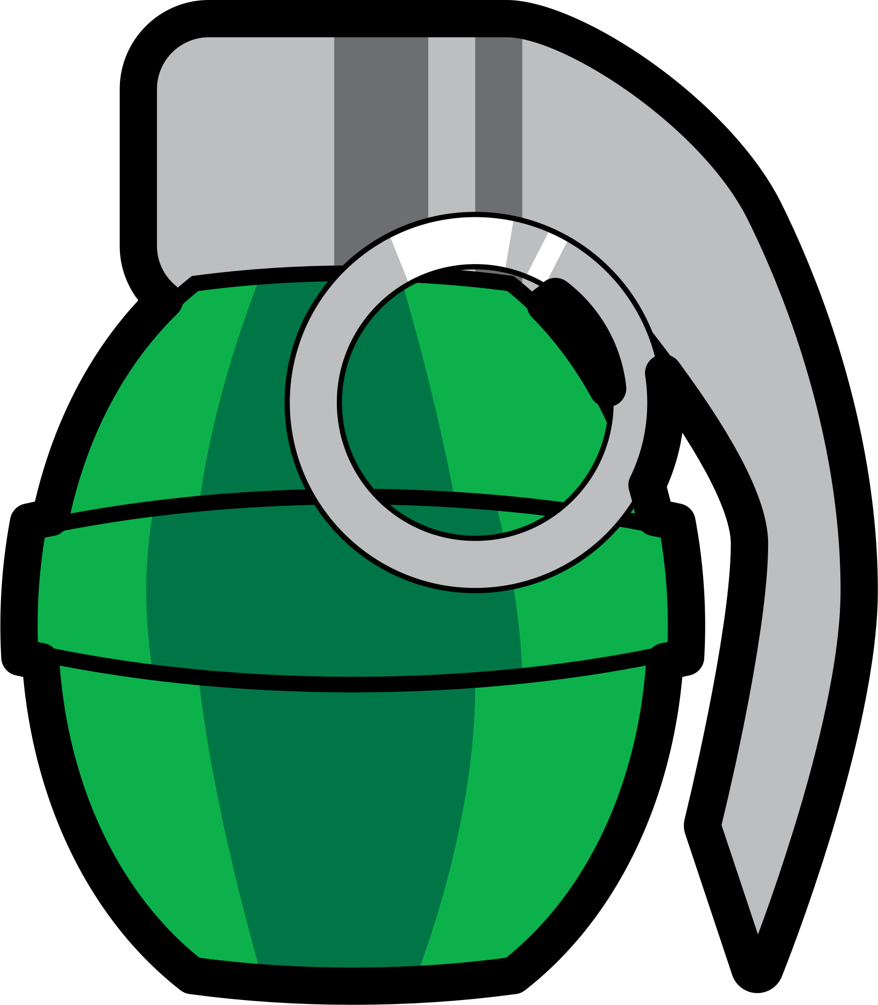 Grenade Transparent Png - Cartoon Grenade Clipart (1749x2002), Png Download