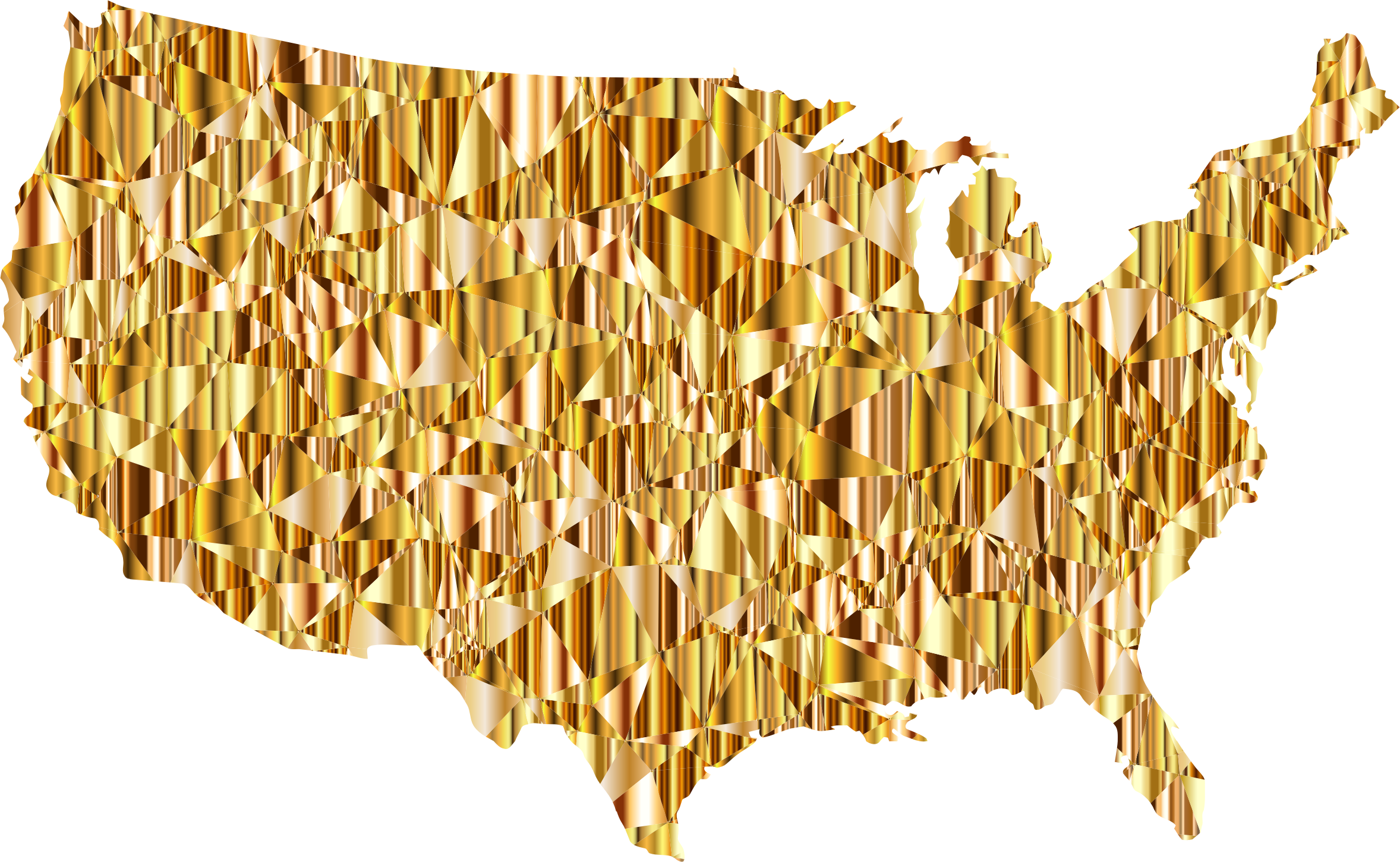 This Free Icons Png Design Of Gold Low Poly America Clipart (2356x1450), Png Download