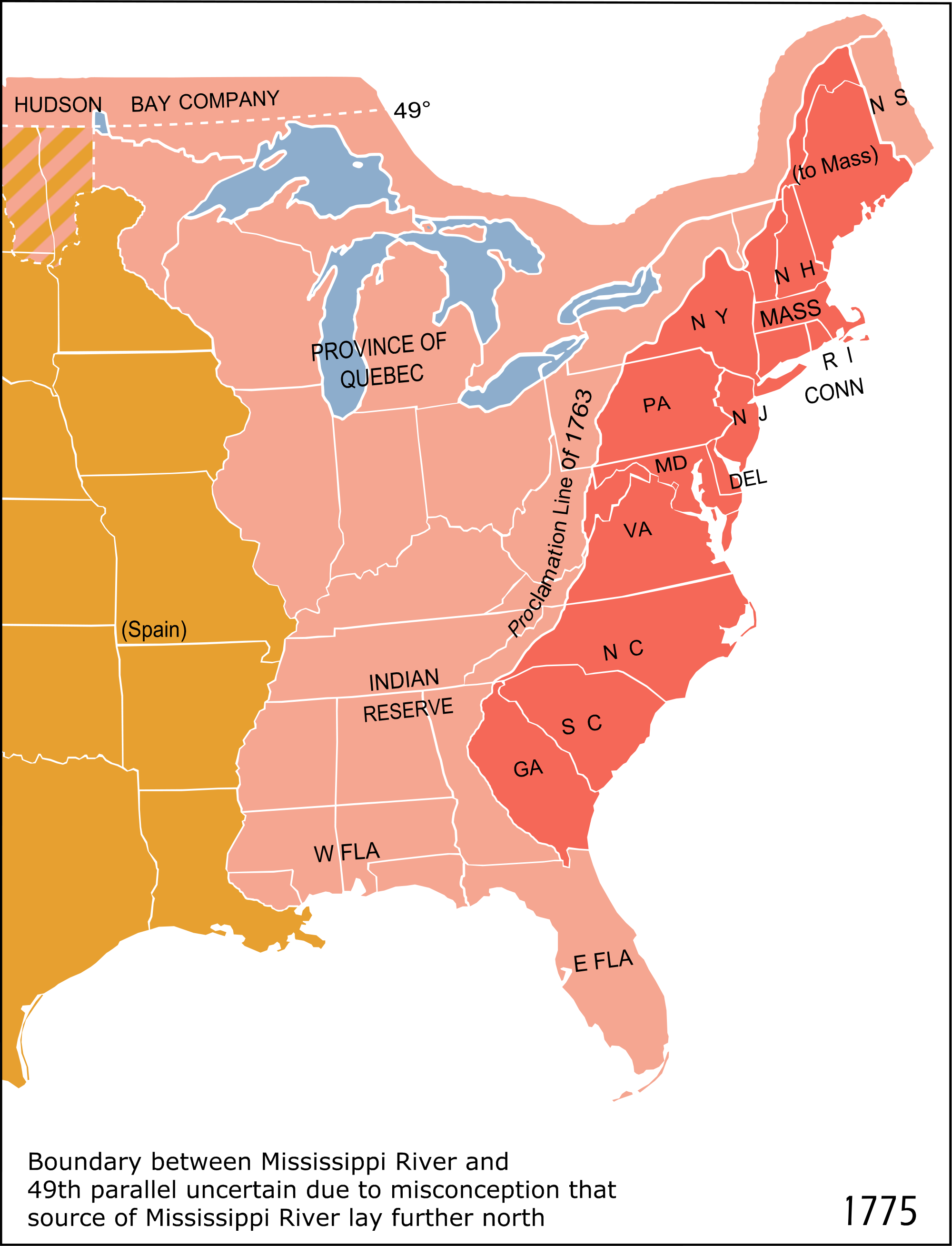 Map Of The 13 Original Colonies Along The Usa East - Line Of Proclamation Clipart (535x700), Png Download