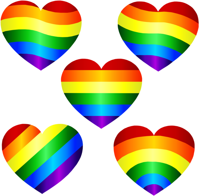 Rainbow Hearts, Vector Set, Done In 2015, Via Illustrator - 3d Rainbow Heart Png Clipart (951x839), Png Download
