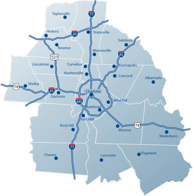 Charlotte Usa Highway Map - Charlotte Map Png Clipart (690x659), Png Download
