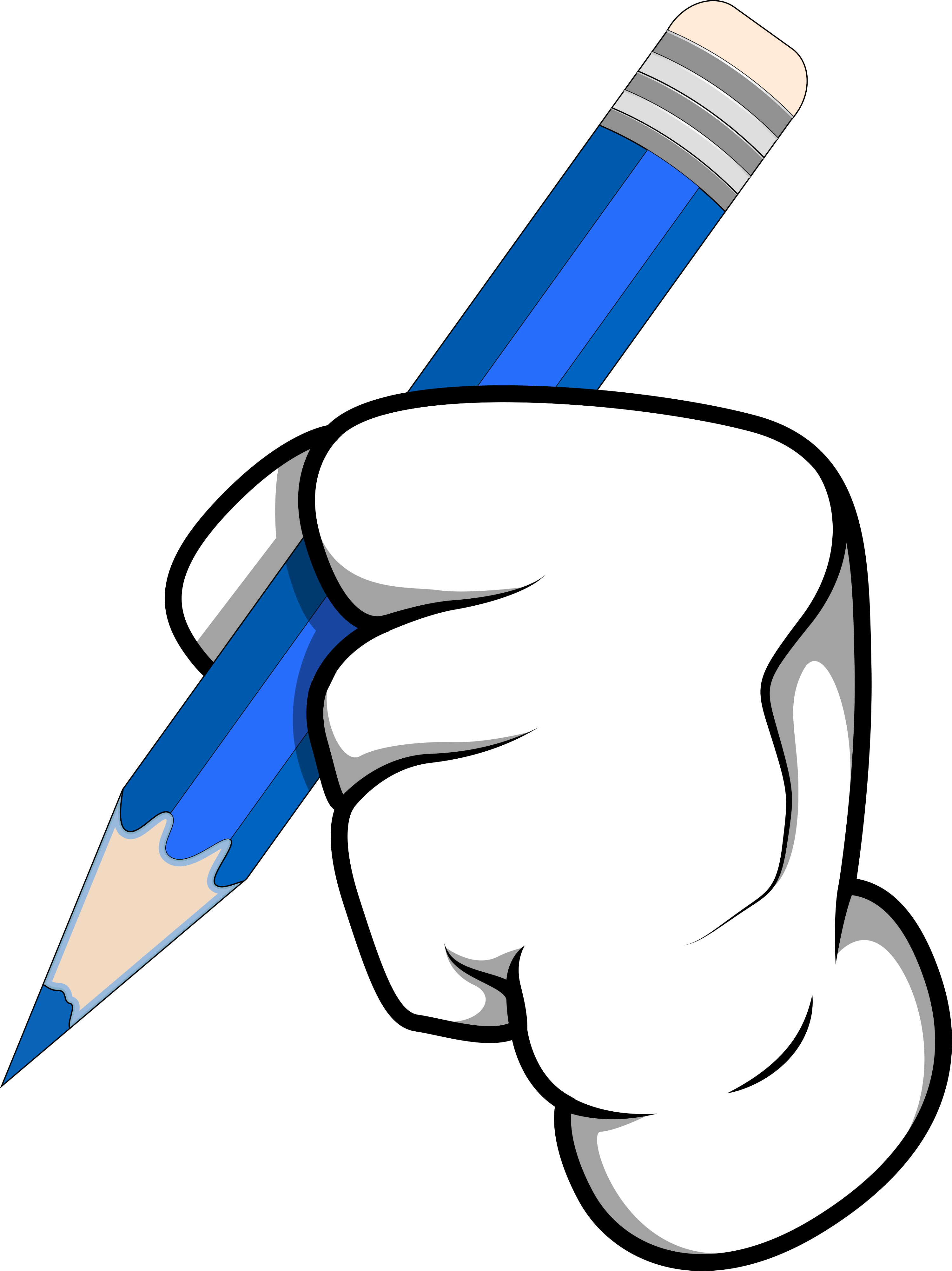 Content Vector Png - Cartoon Hand Holding Pencil Clipart (3000x4004), Png Download
