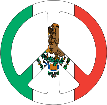 Mexican Flag Clipart - Peace Mexico Flag - Png Download (555x718), Png Download