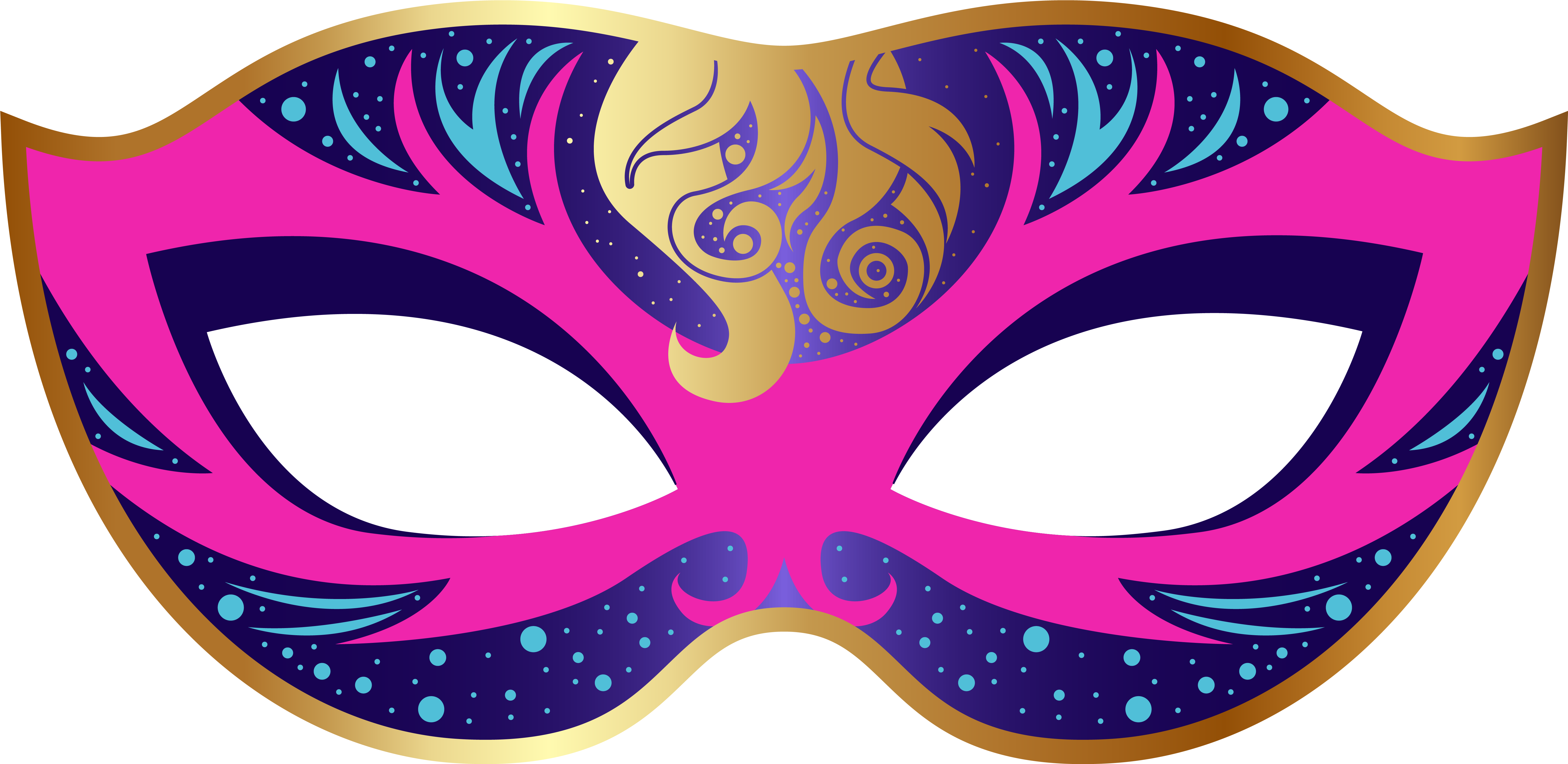 Carnival Mask Clipart - Png Download (6293x3127), Png Download