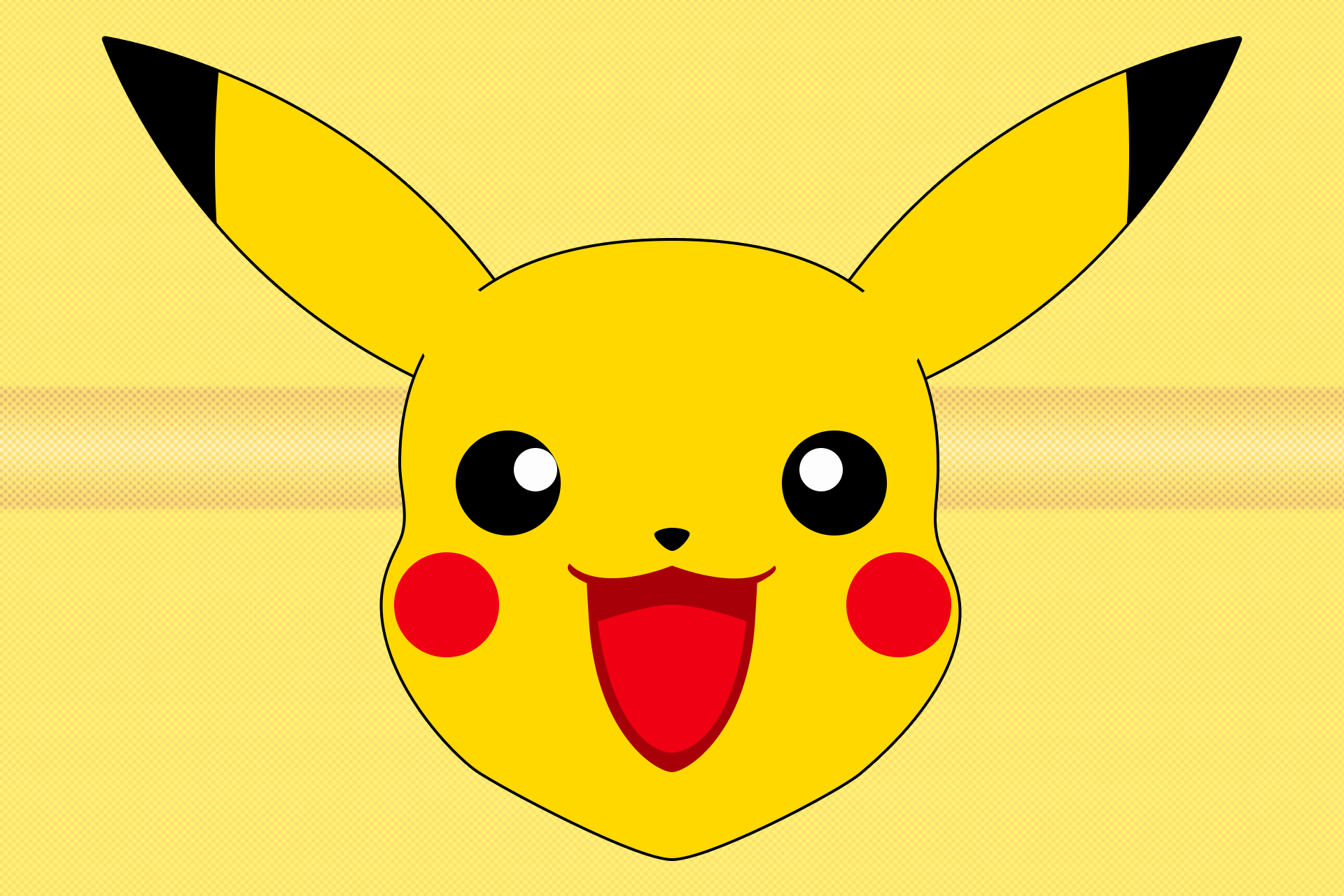 Pikachu Cut Out Face Mask Png - Pikachu Smiling Face Clipart (1920x1280), Png Download