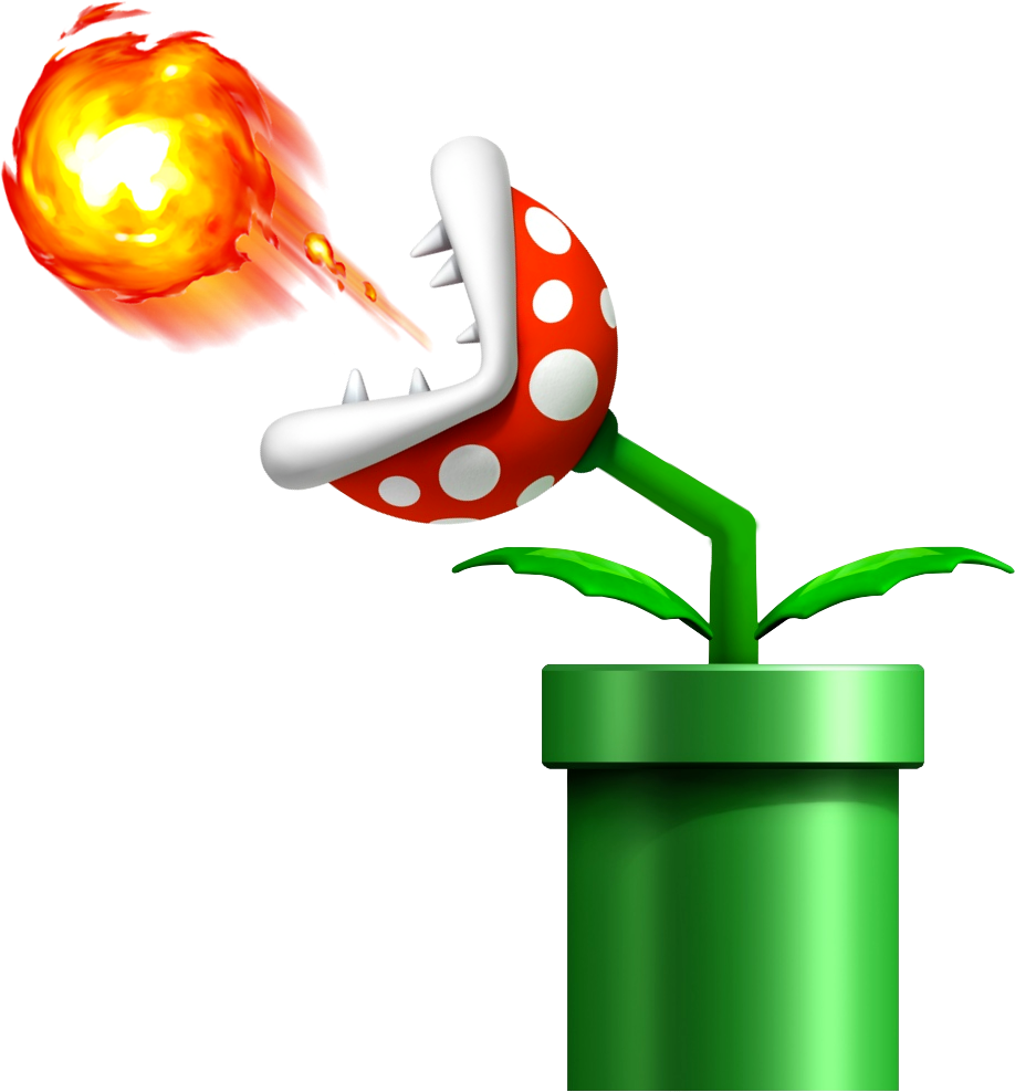 Mario Bros Clipart Mario Pipe - Super Mario Flower Enemy - Png Download (918x988), Png Download