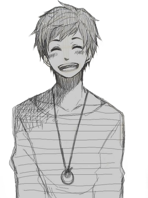 Animeboy Animemale Smile Laugh - Draw Anime Face Male Clipart (599x799), Png Download