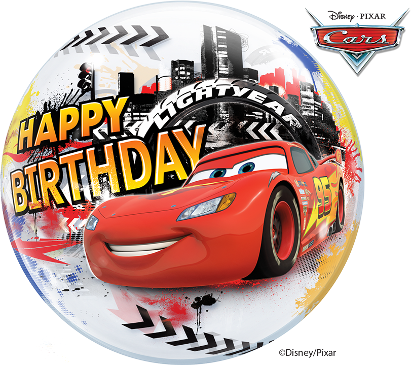 22″ Disney Lightning Mcqueen Birthday Bubble Clipart (811x719), Png Download
