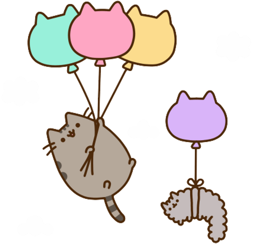 Pusheen Cat Aesthetic Kawaii Anime Art Sticker Manga - Gif Pusheen Clipart (876x844), Png Download