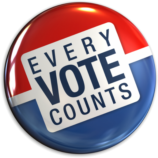 574 X 559 6 - Your Vote Counts Button Clipart (574x559), Png Download