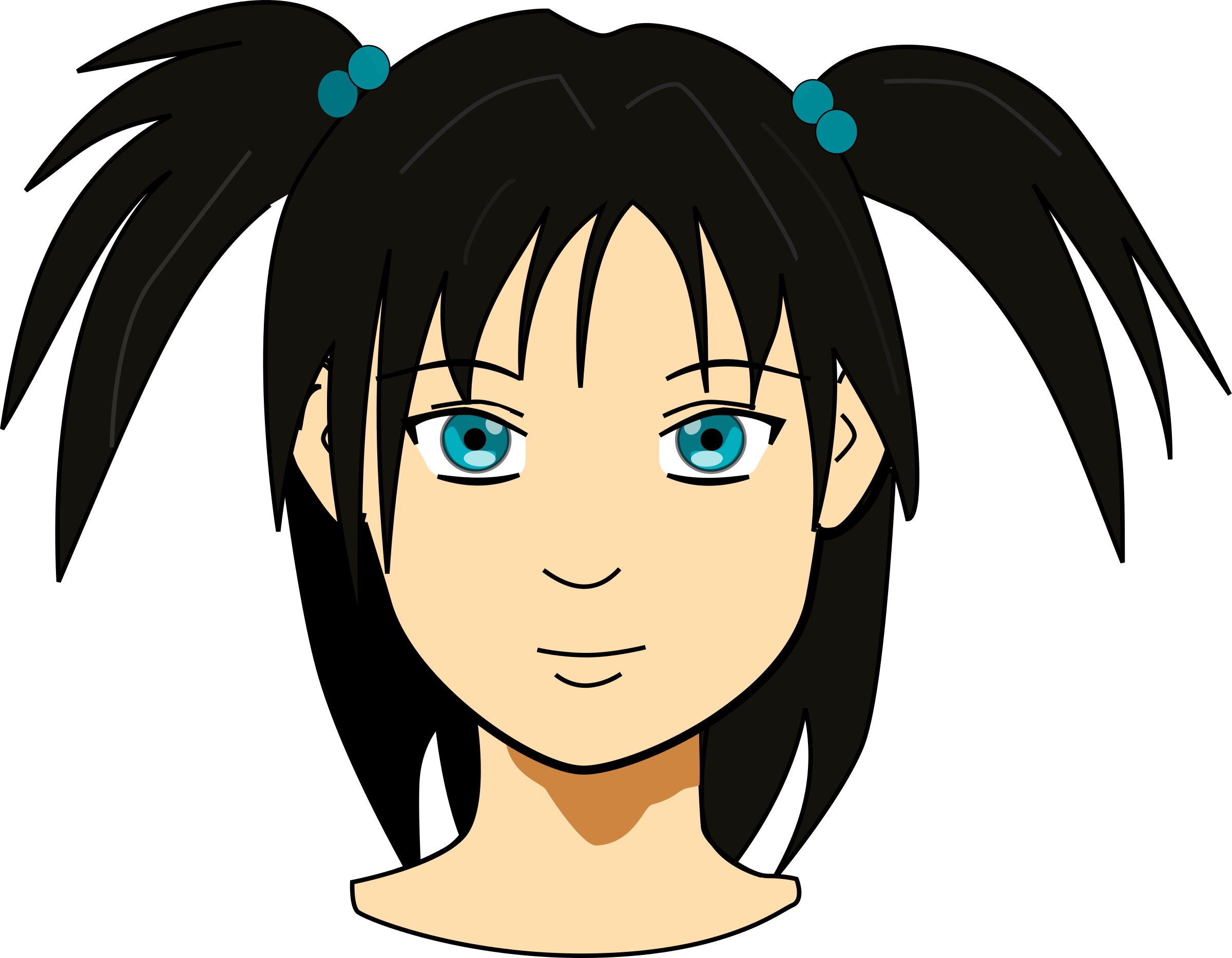 Anime Face Cliparts - Girl Head Clipart - Png Download (999x776), Png Download