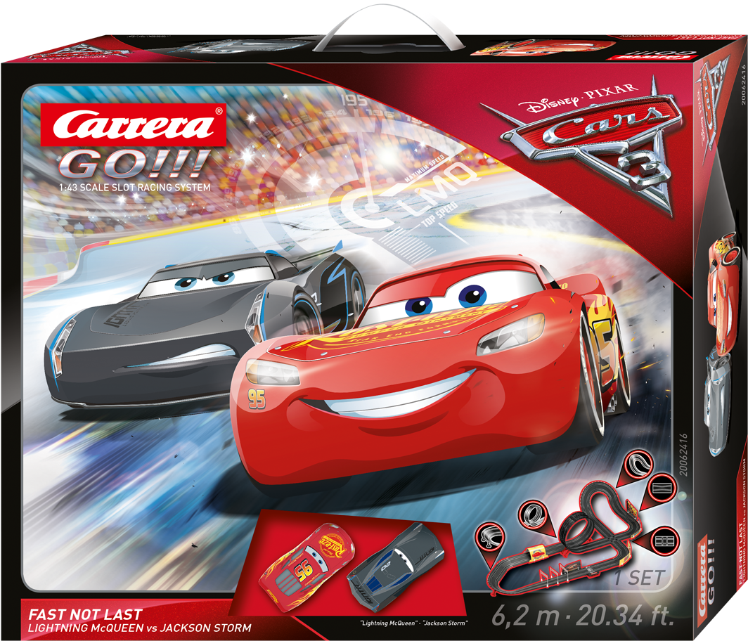 Disney Cars 3-fast Not Last Set 1/43 Go Carrera - Cars Carrera Go Clipart (1181x944), Png Download