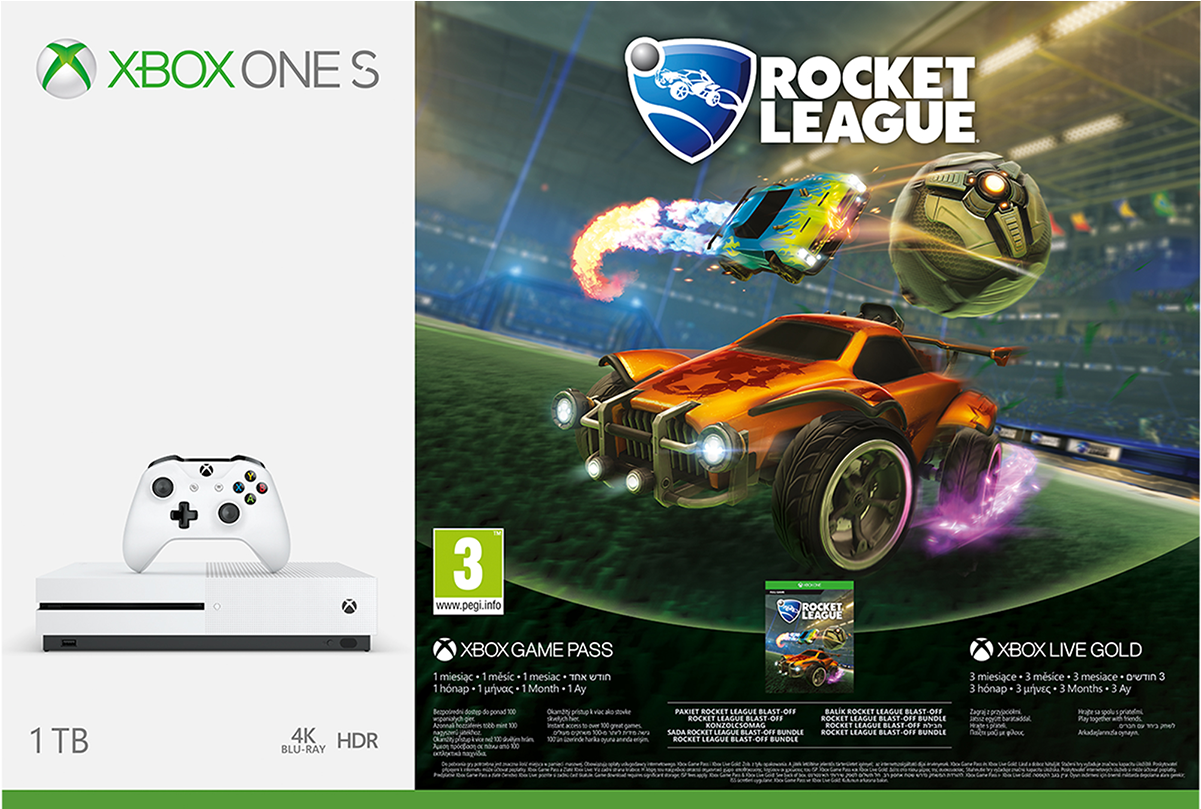 Xbox One S 1tb Rocket League - Xbox One S 1tb Rocket League Bundle Clipart (1200x1200), Png Download