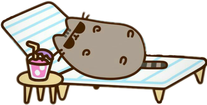 Pusheen Sticker - Pusheen In Summer Clipart (768x1024), Png Download