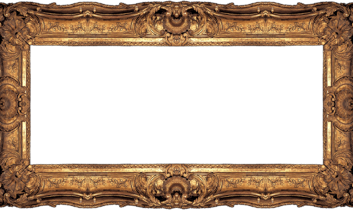 Antique Picture Frame Png - Landscape Frame Png Clipart (1200x715), Png Download