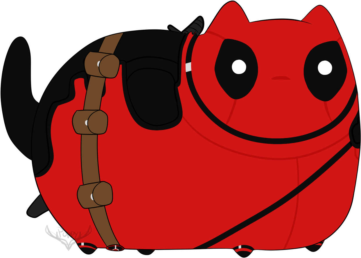 Deadpool Pusheen - Pusheen Deadpool Clipart (1280x908), Png Download
