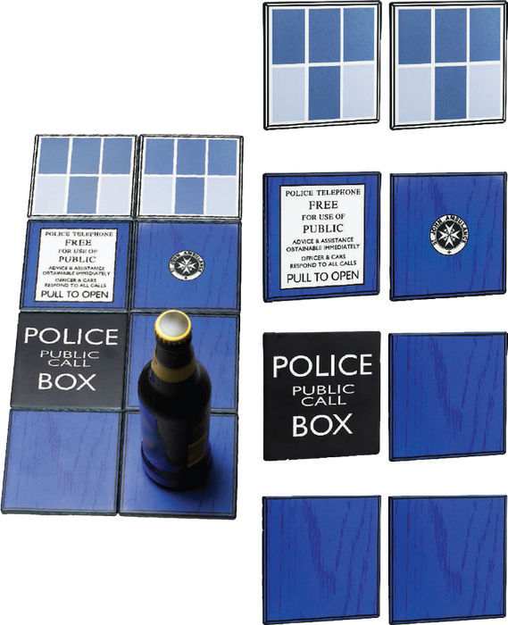 Tardis Ceramic Coasters Gift Set - Tardis Clipart (569x700), Png Download