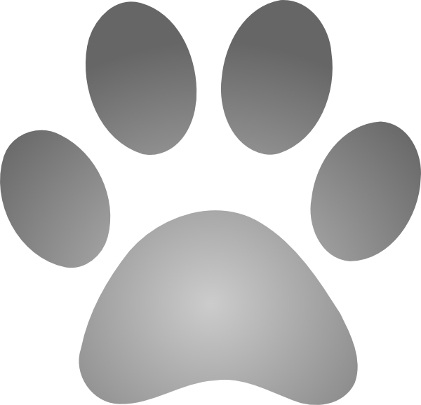 Picture Free Library Grey - Grey Dog Paw Print Clipart (600x578), Png Download