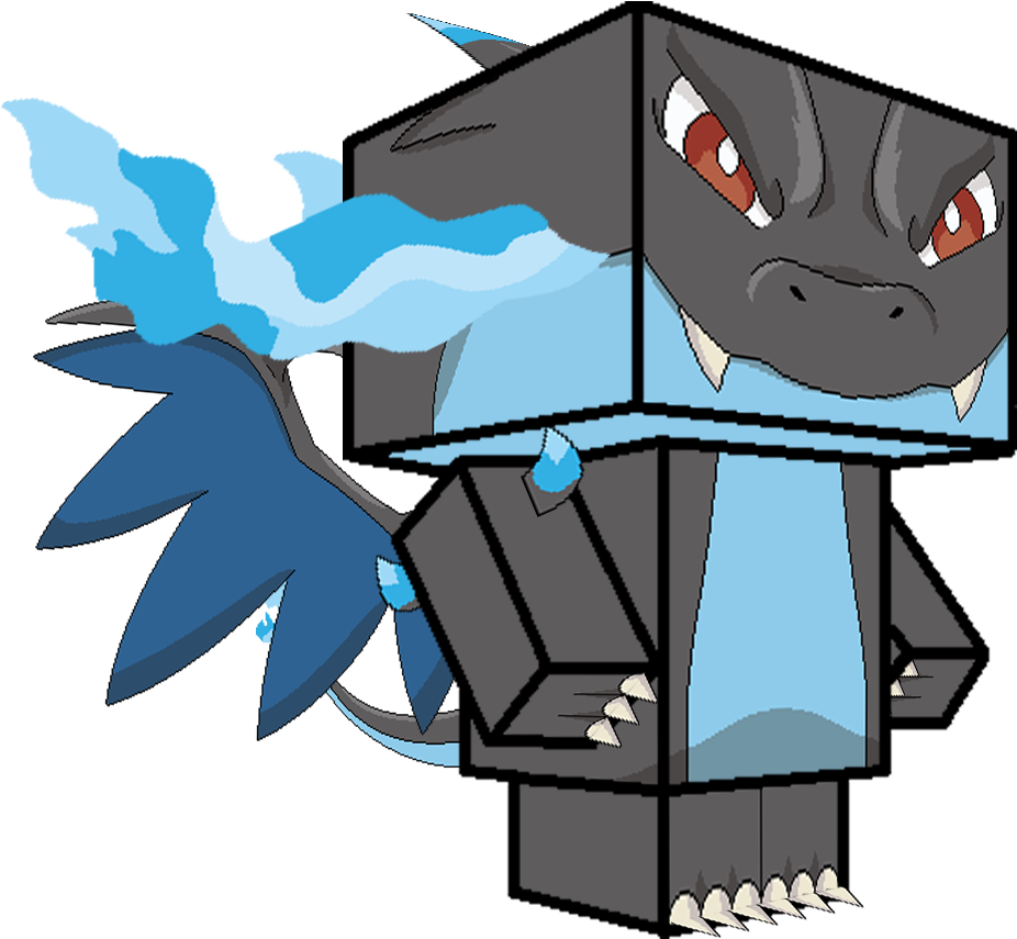 Mega Charizard X - Papercraft Mega Charizard X Clipart (926x855), Png Download