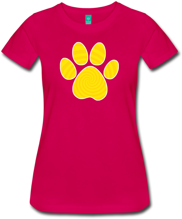 Dog Paw Print, Yellow Spiral T Shirt - Active Shirt Clipart (617x741), Png Download