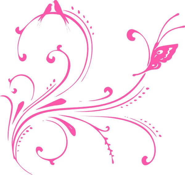 Pink Swirl Birds Svg Clip Arts 600 X 570 Px - Png Download (600x570), Png Download