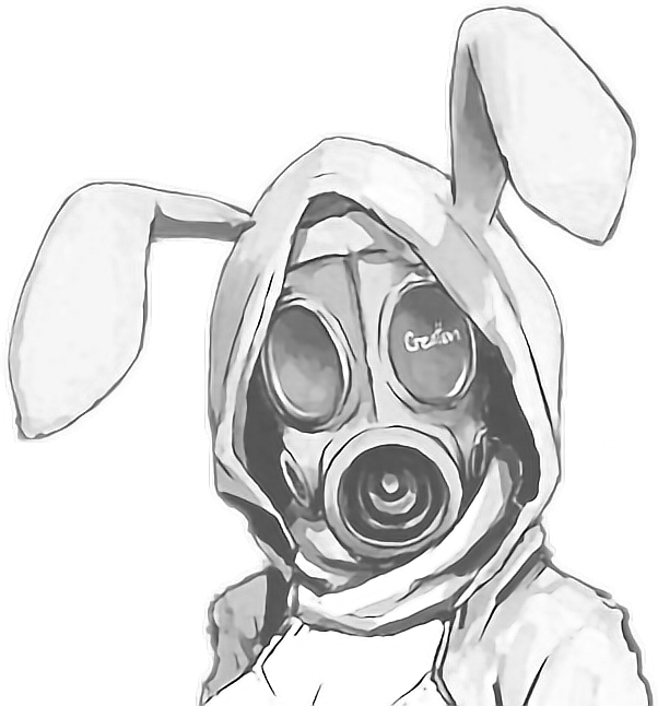 Gasmask Bunny Girl Ryeowook - Girl With Gas Mask Drawing Clipart (602x646), Png Download