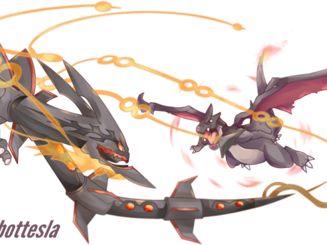 Ouroboros Clipart Charizard - Rayquaza Vs Rayquaza Shiny - Png Download (640x480), Png Download