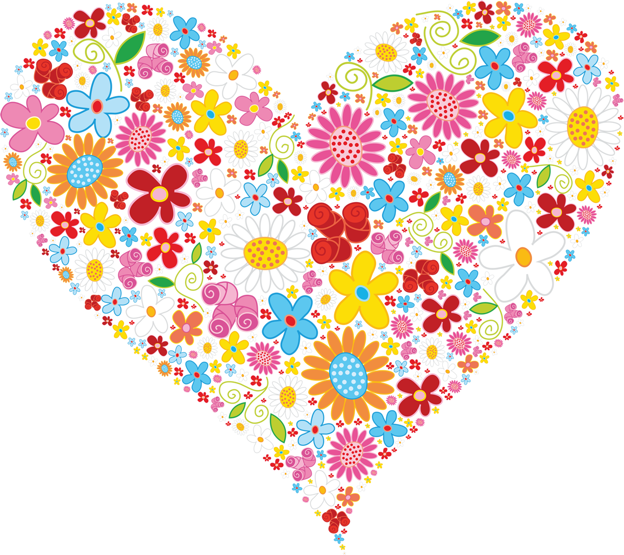 Svg Stock Free Clipart Hearts And Flowers - Heart Flower Vector Png Transparent Png (1223x1088), Png Download