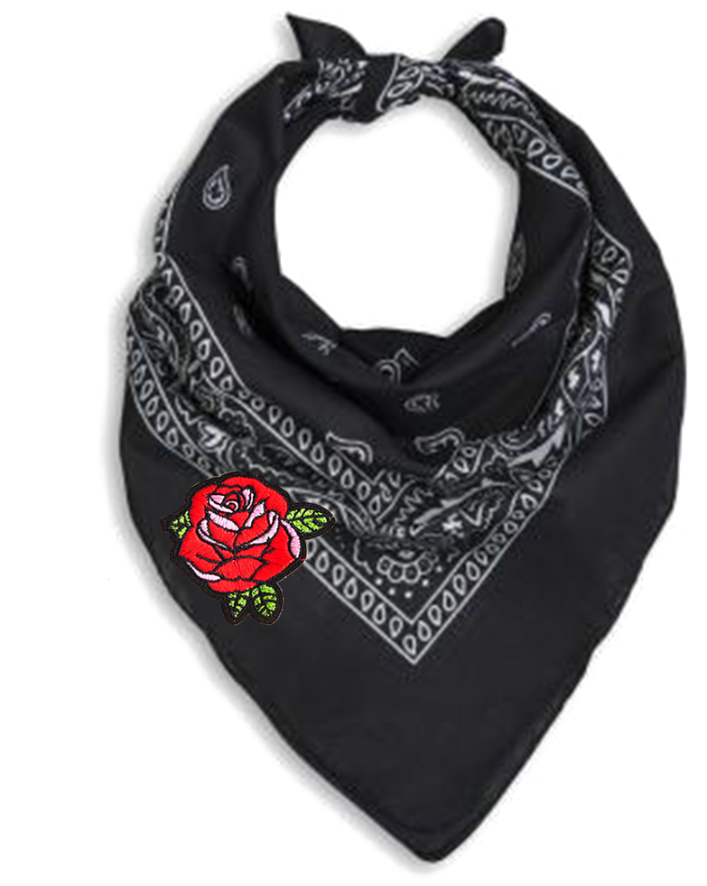 Neck Scarf Png Pic - Black Bandana Scarf Clipart (1024x1024), Png Download