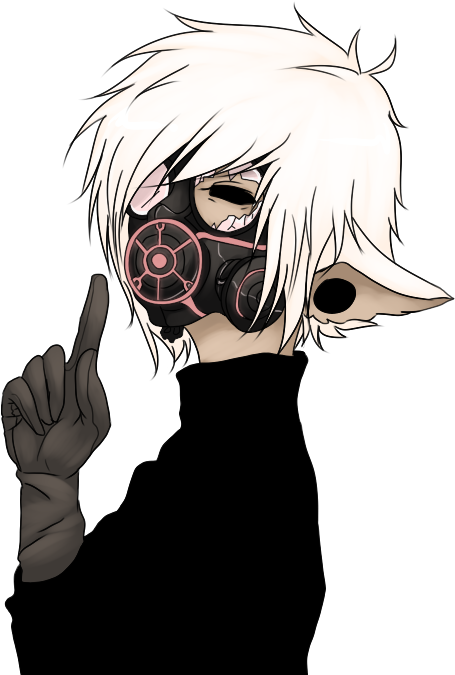 Anime Boy Gas Mask Photo - Draw A Gas Mask Anime Clipart (479x675), Png Download