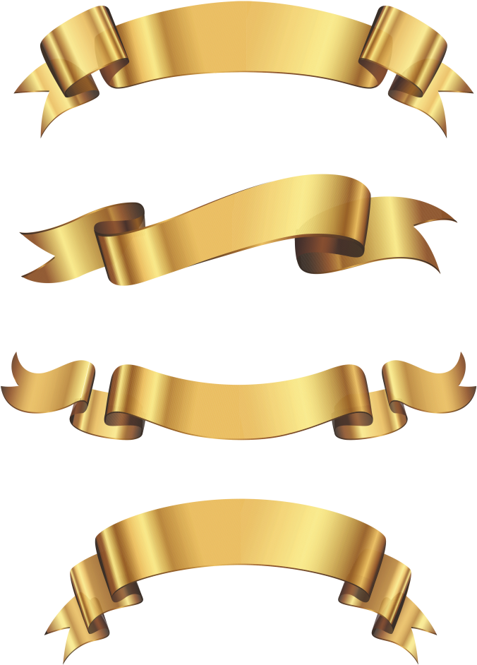Gold Banners Vectors Free - Gold Certificate Ribbon Png Clipart (747x1024), Png Download