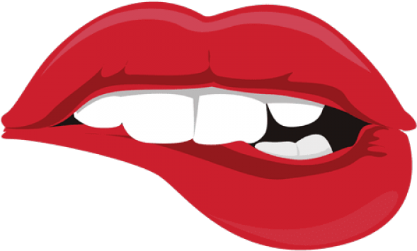 Drawn Tongue Lip Bite - Lips Icon Transparent Background Clipart (640x480), Png Download