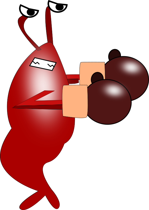 Shrimp Clipart The Cliparts - Shrimp With Boxing Gloves - Png Download (568x800), Png Download