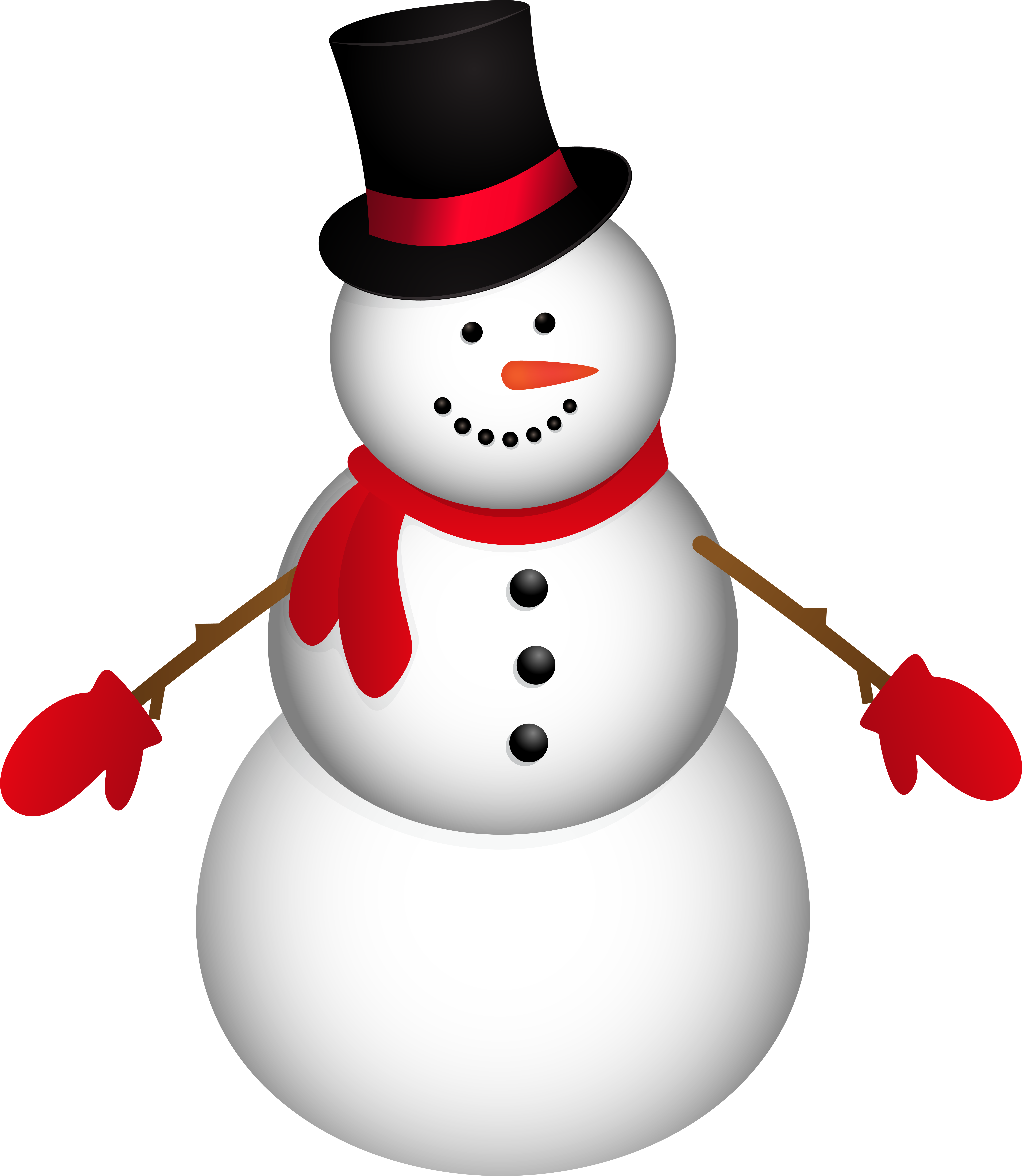 Snowman With Red Scarf Png Clip Art Image Transparent Png (6964x8000), Png Download
