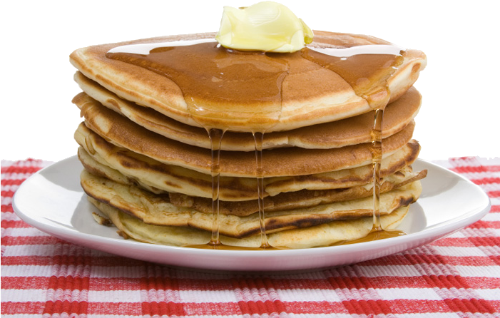 Checker Pancakes - Breakfast Food Pancakes Clipart (700x489), Png Download