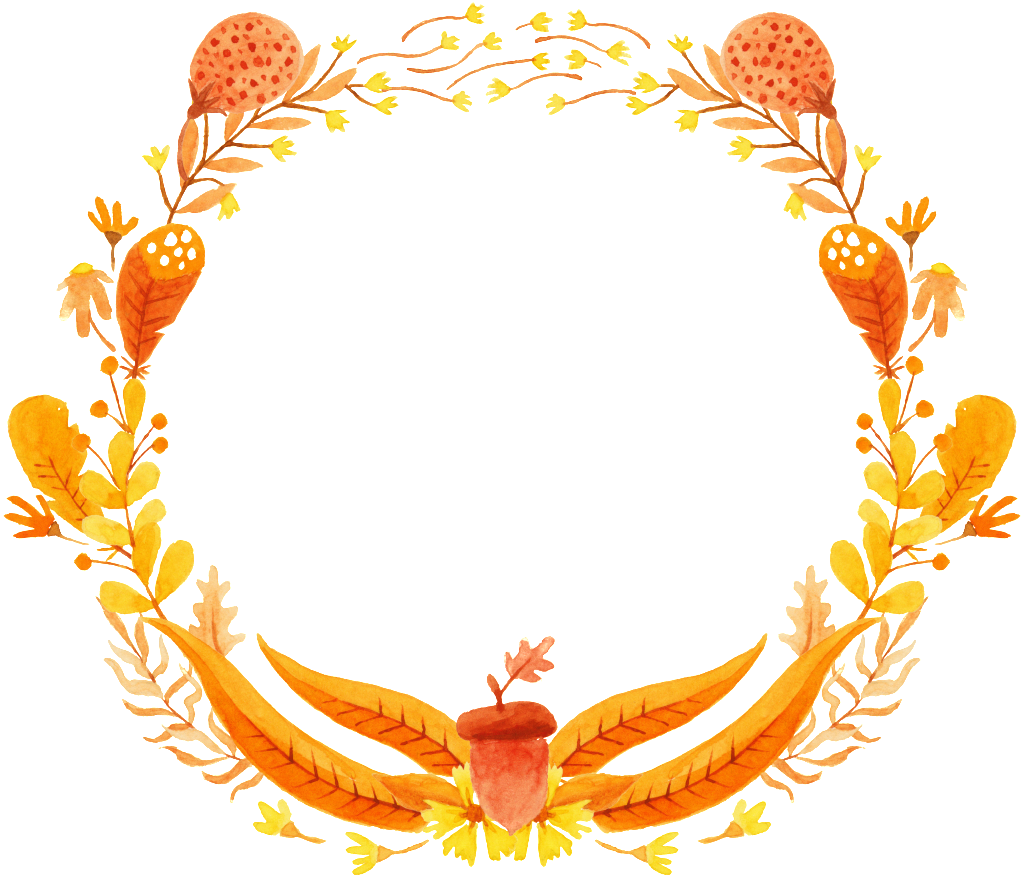 Autumn Wreath Free Vector , Png Download - Watercolor Painting Clipart (1024x879), Png Download