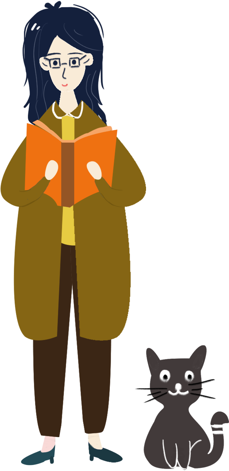 Niña De Pie Personaje Animal Png Y Psd - Cartoon Clipart (2000x2000), Png Download