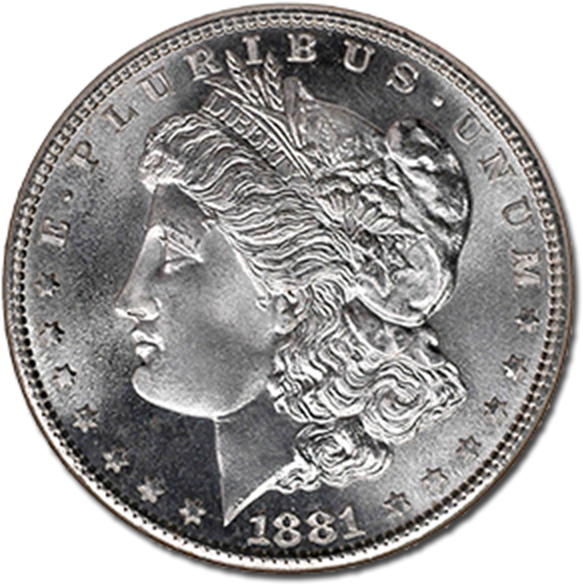 Picture Of Morgan Silver Dollar 1878-1904 - Bu Morgan Silver Dollars Clipart (600x600), Png Download