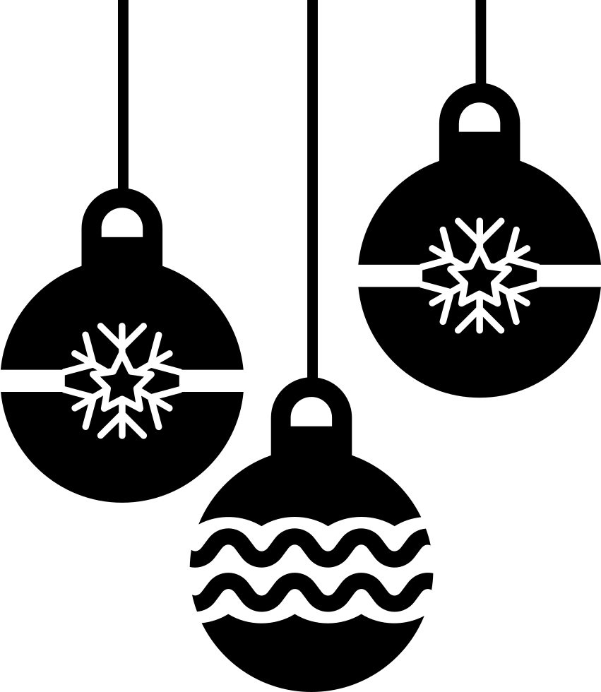 Christmas Baubles Comments - Christmas Balls Silhouette Png Clipart (851x980), Png Download
