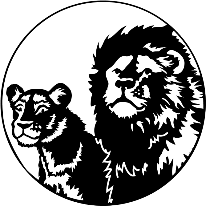 Lion Pair - Illustration Clipart (800x800), Png Download