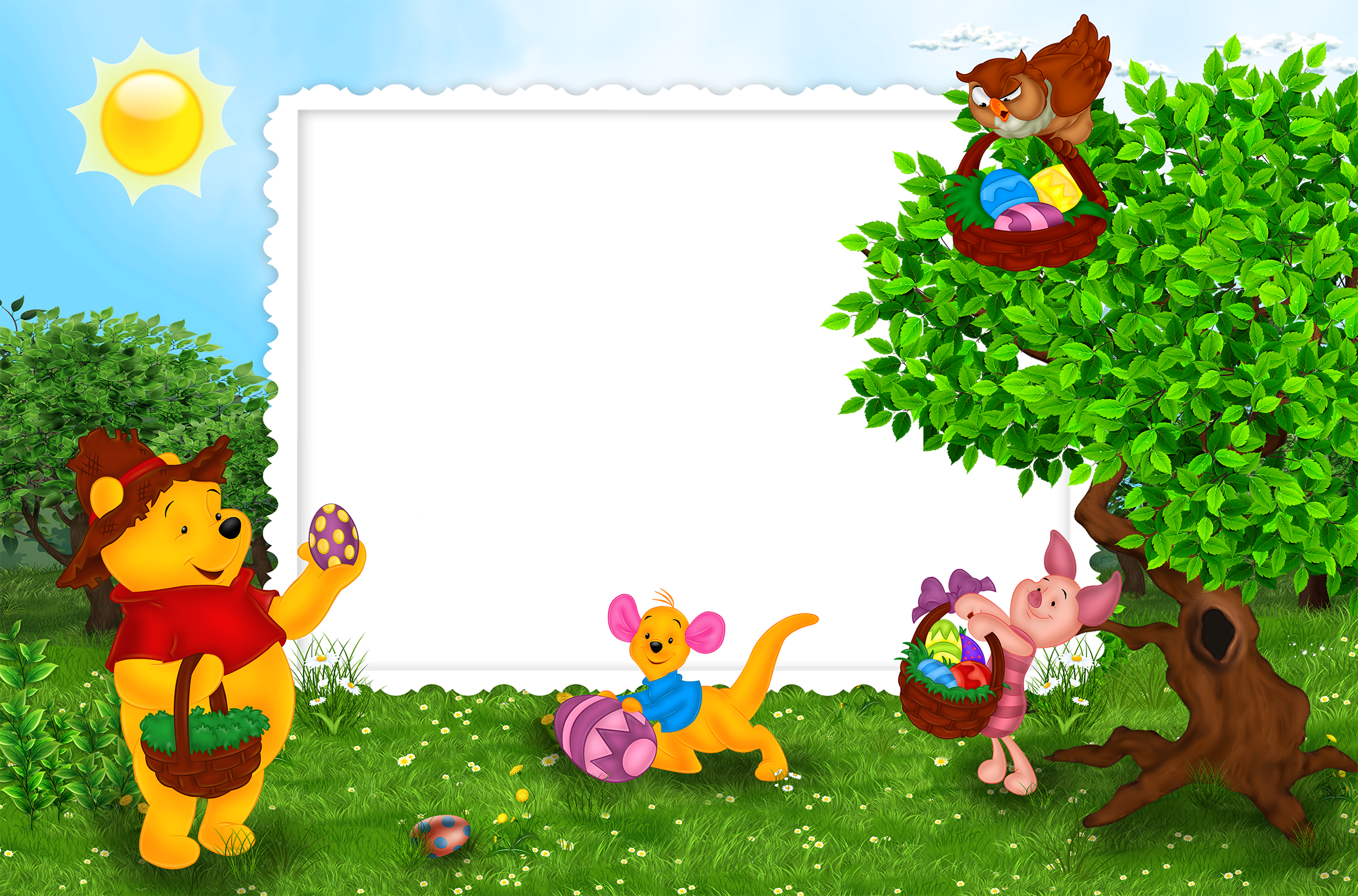 Image Frames, Picture Frames, Easter Printables, Bunny - Cartoon Character Frame And Borders Png Clipart (2311x1525), Png Download