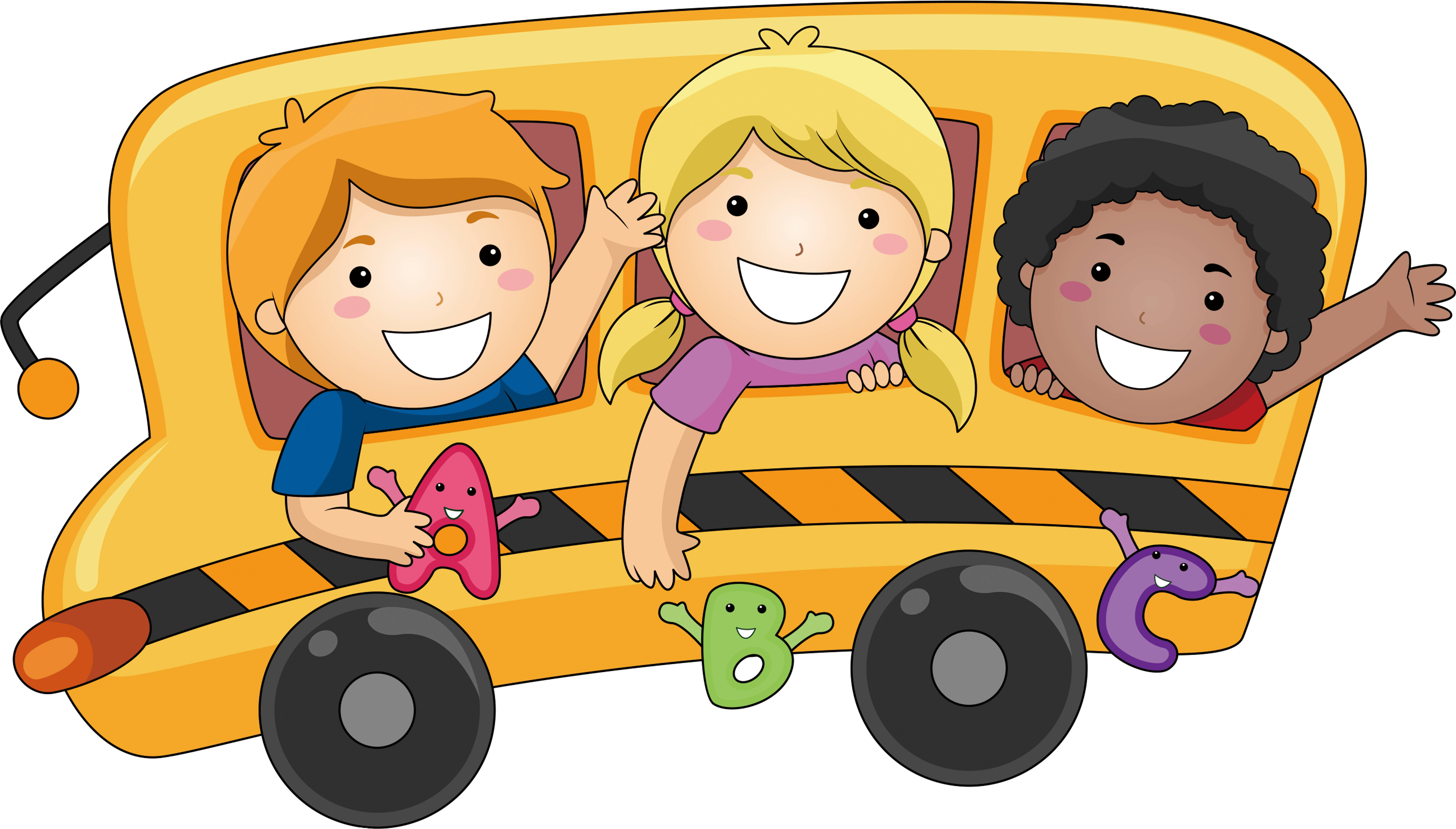 School Cartoon - Cute Kids Cartoon Png Clipart (8322x5000), Png Download